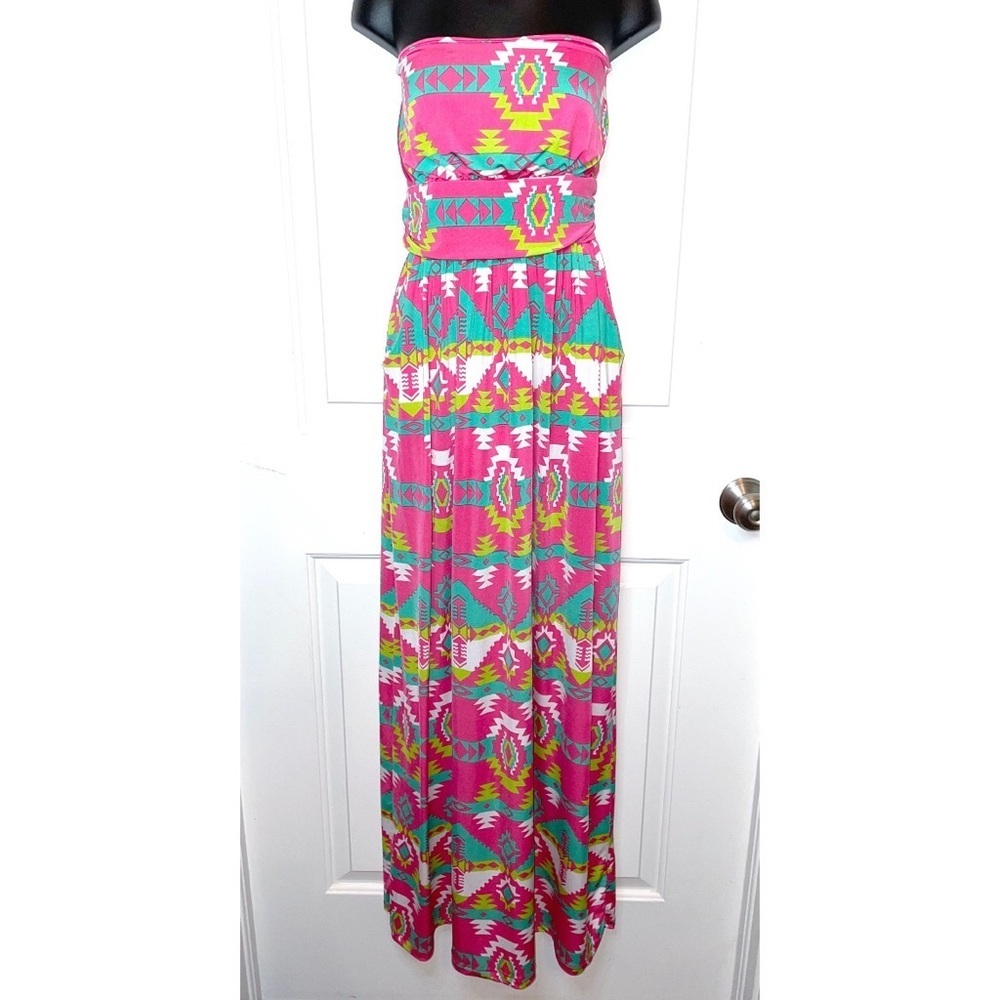 Aztec print maxi dress